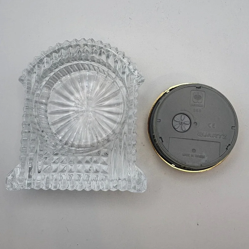Vintage‎ Imperial 24% Lead Crystal Quartz Mantel Clock AD 433 Tested & Working